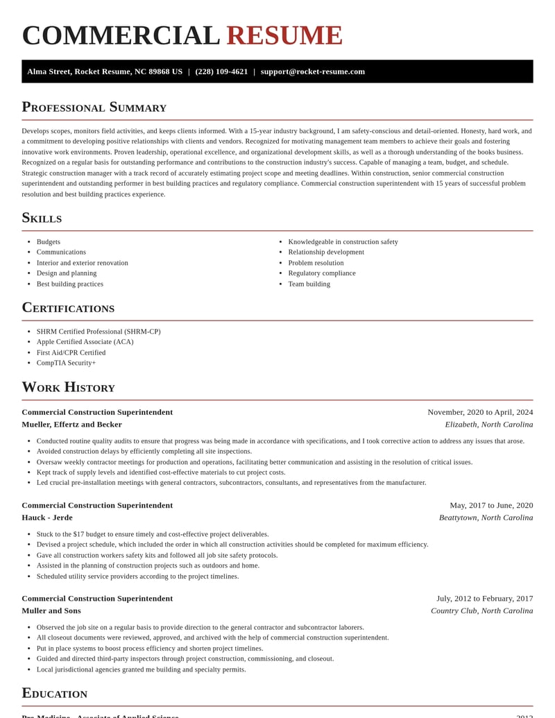 commercial construction superintendent construction resume exquisite template 2 exq
