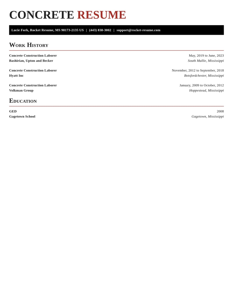concrete construction laborer construction resume exquisite template 1 exq
