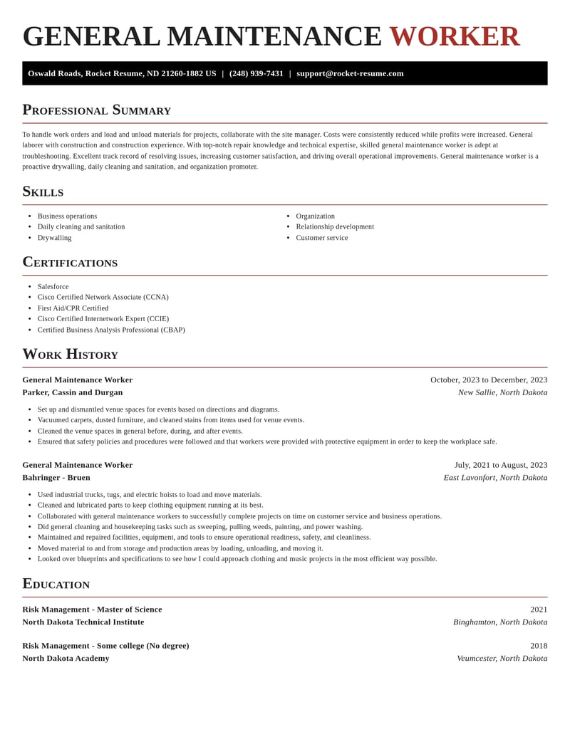 general maintenance worker construction resume exquisite template 2 exq