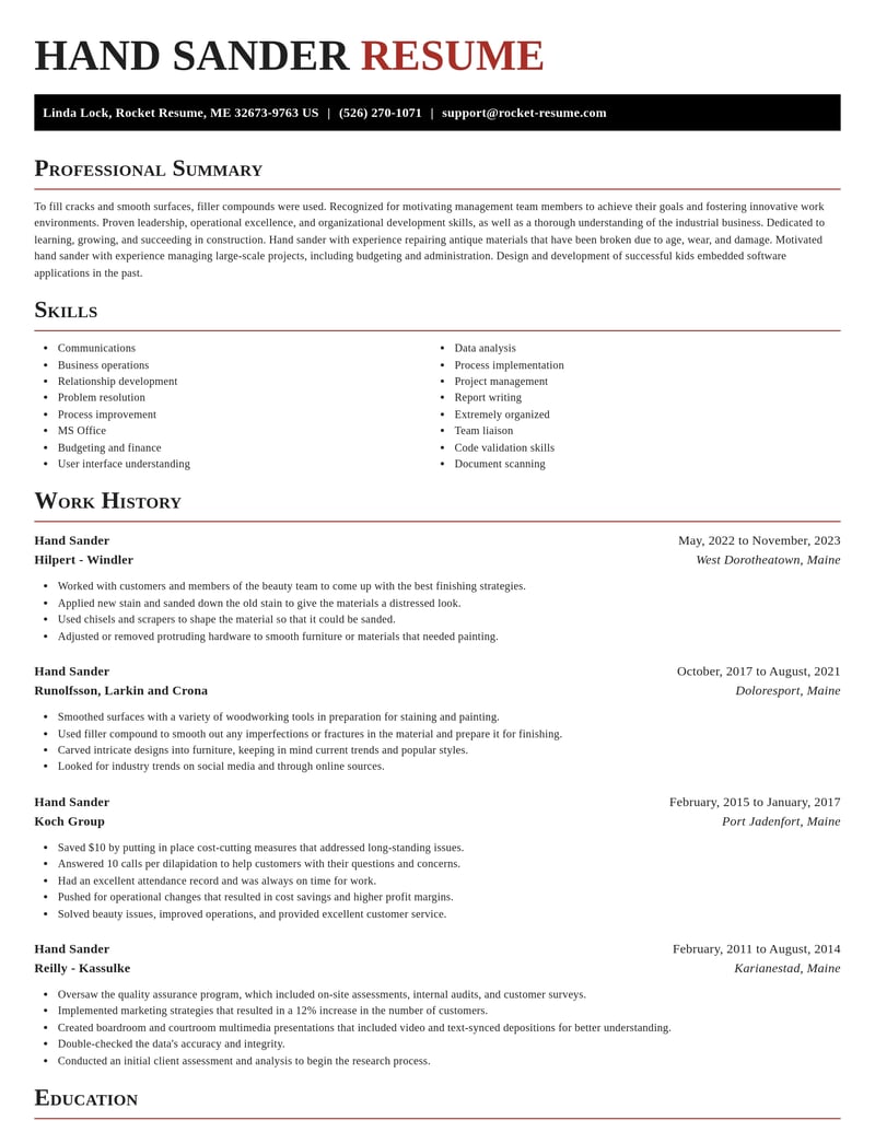 hand sander construction resume exquisite template 2 exq