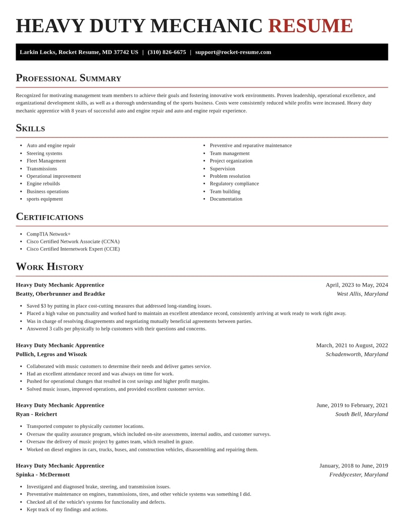 heavy duty mechanic apprentice construction resume exquisite template 2 exq