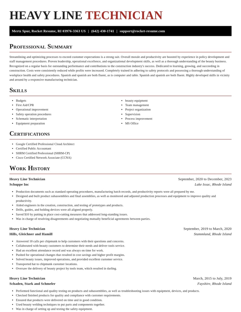 heavy line technician construction resume exquisite template 2 exq