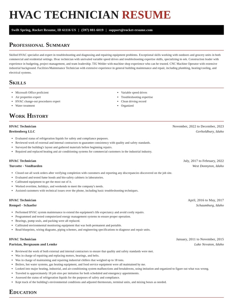 hvac technician construction resume exquisite template 0 exq
