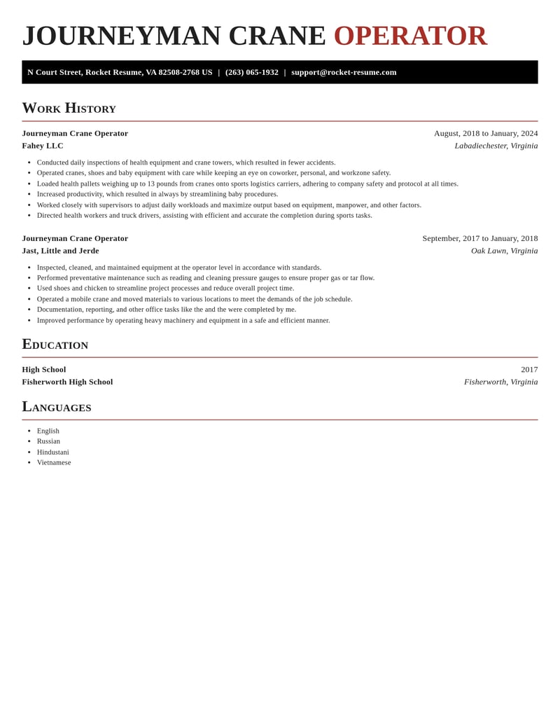 journeyman crane operator construction resume exquisite template 1 exq