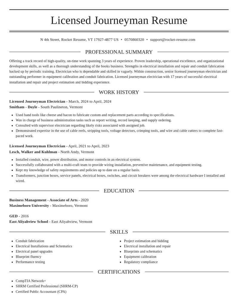 licensed journeyman electrician construction resume elegant template 2 ele