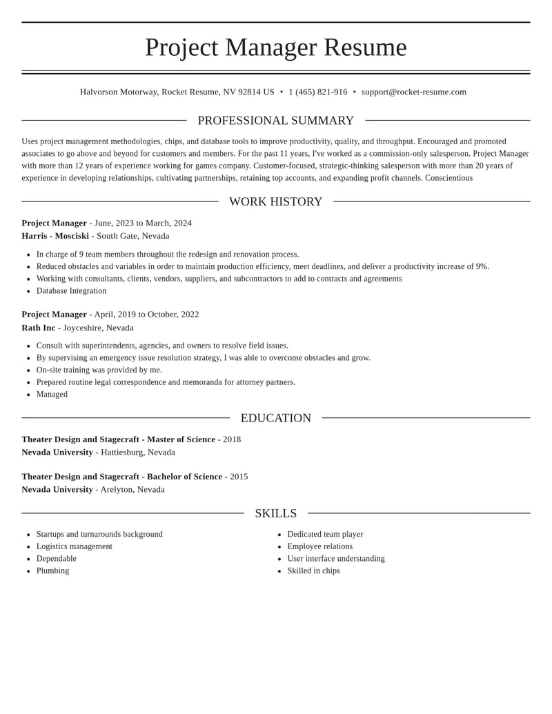 project manager construction resume elegant template 0 ele