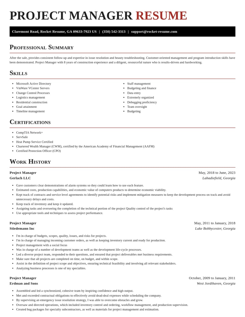 project manager construction resume exquisite template 1 exq