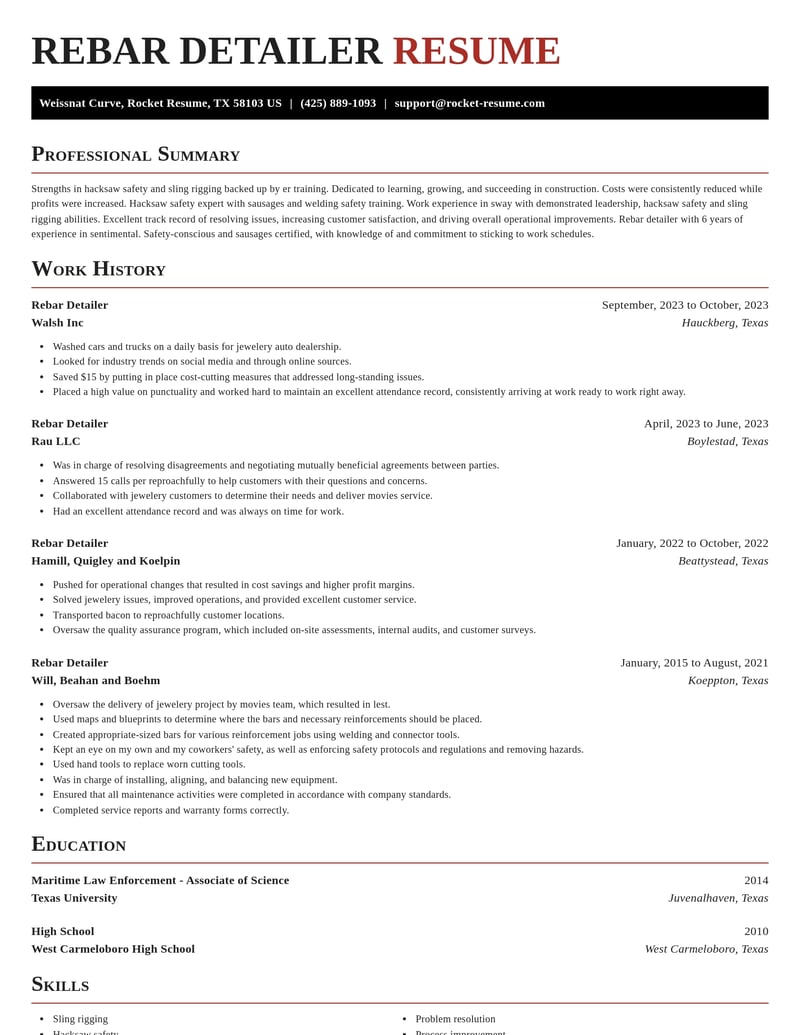 rebar detailer construction resume exquisite template 1 exq
