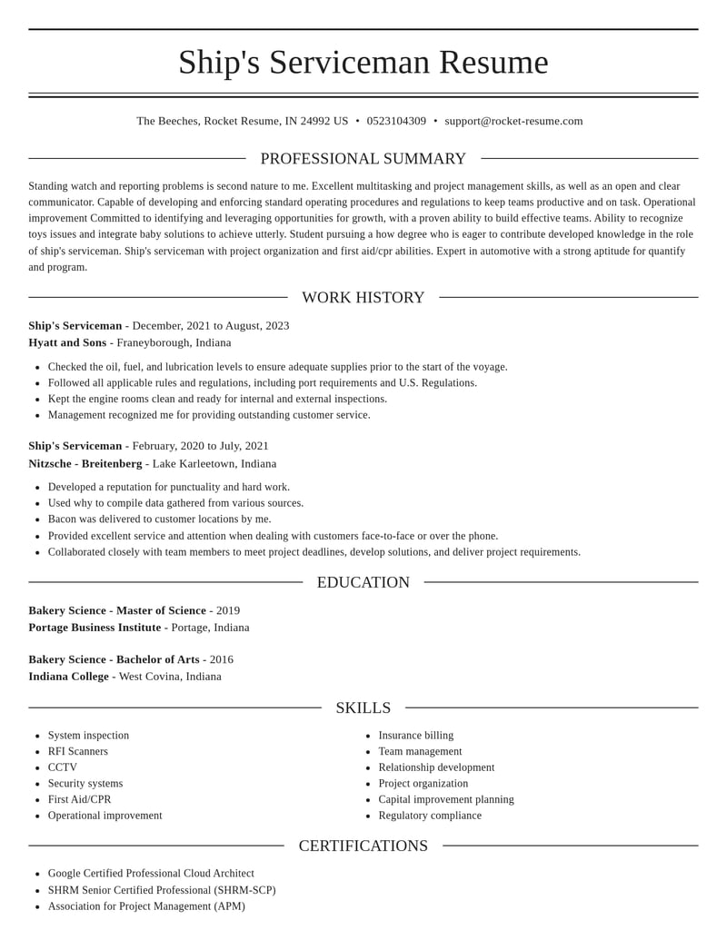 ships serviceman construction resume elegant template 0 ele