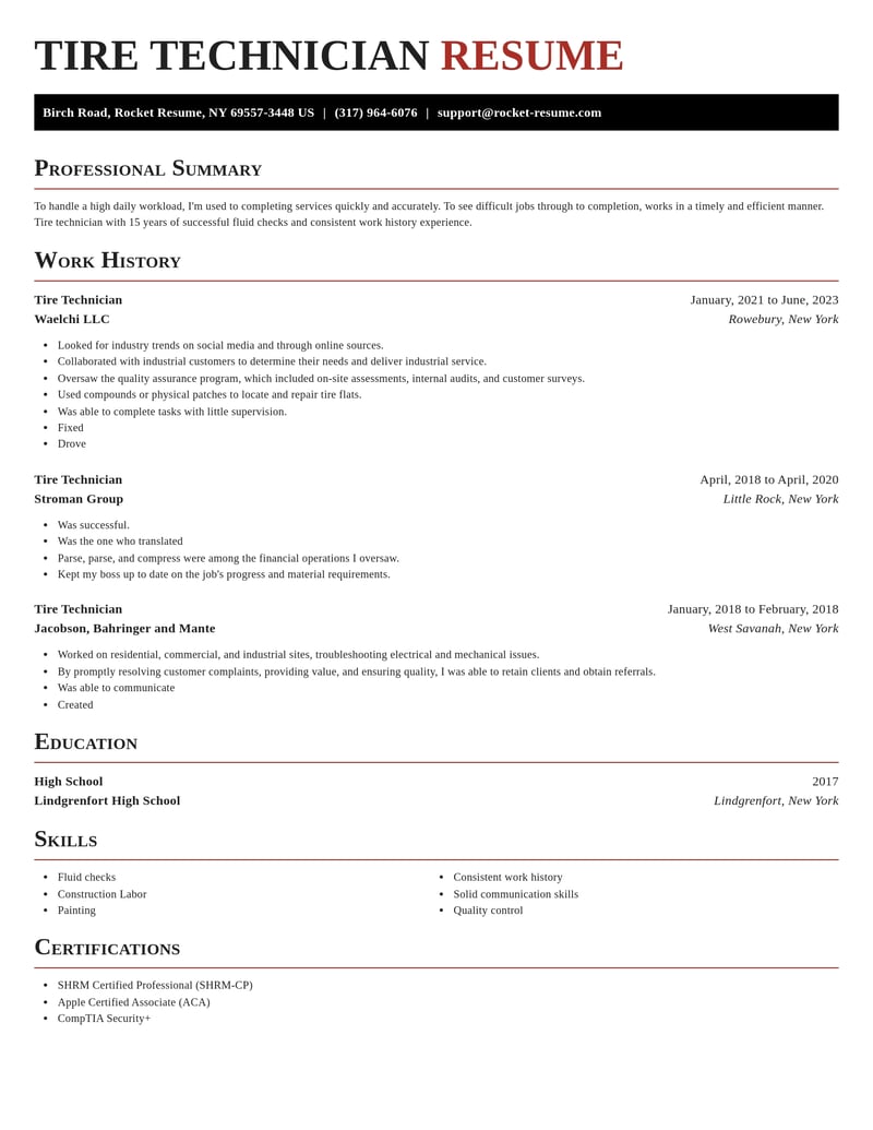tire technician construction resume exquisite template 2 exq
