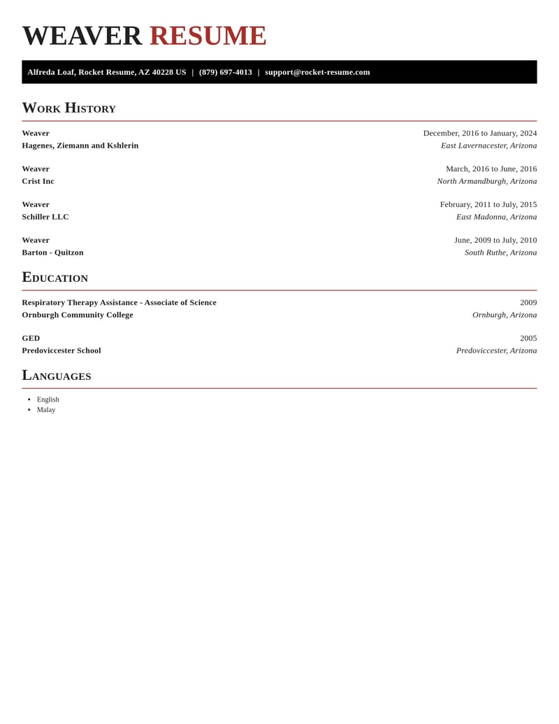 weaver construction resume exquisite template 2 exq