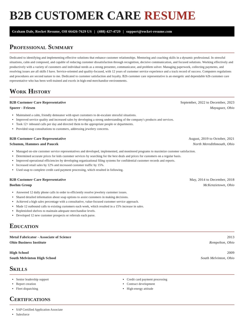 b 2 b customer care representative customer service resume exquisite template 0 exq