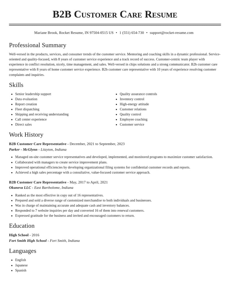 b 2 b customer care representative customer service resume classic template 2 cla