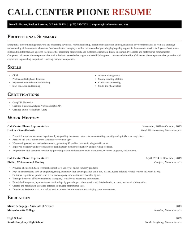 call center phone representative customer service resume exquisite template 1 exq
