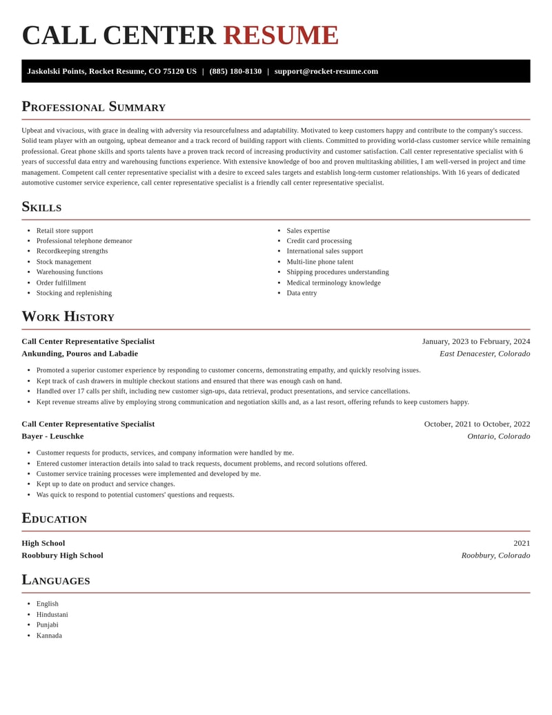 call center representative specialist customer service resume exquisite template 0 exq