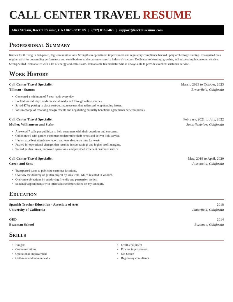 call center travel specialist customer service resume exquisite template 1 exq