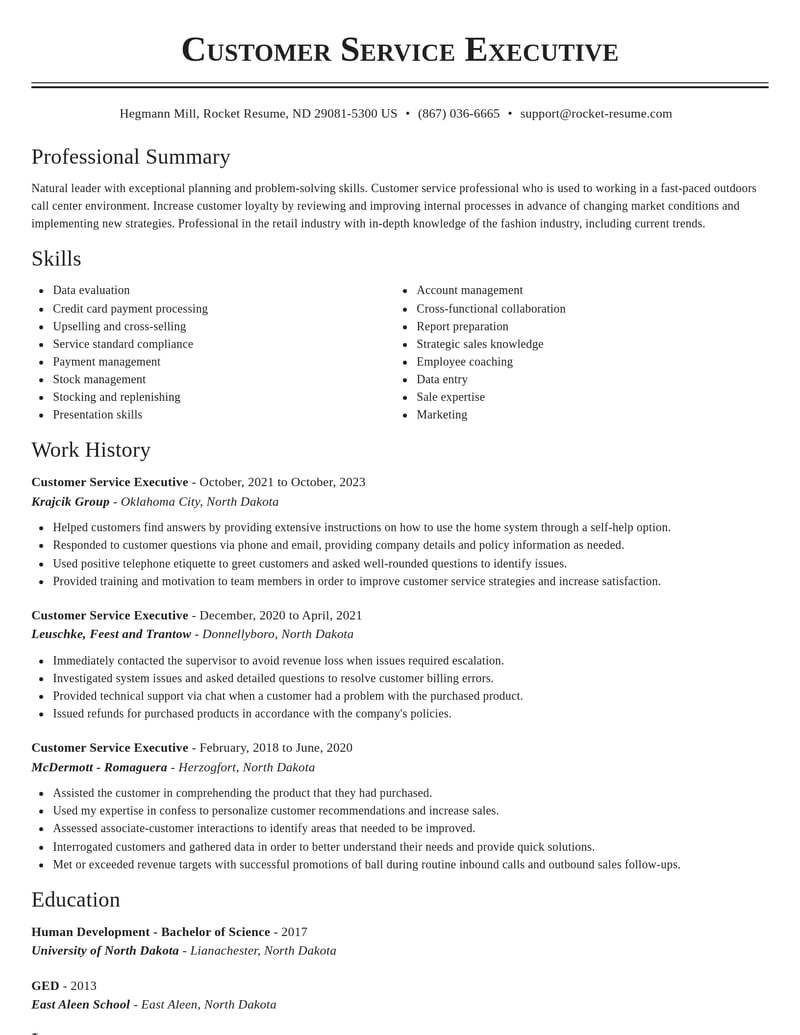 customer service executive customer service resume classic template 2 cla