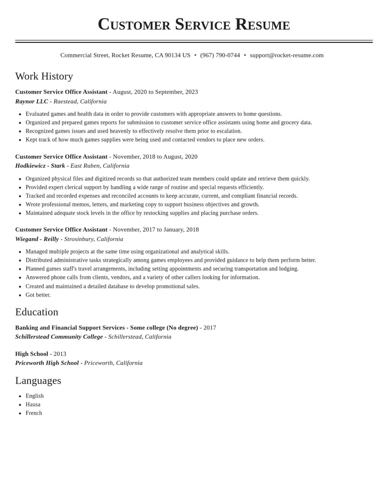 customer service office assistant customer service resume classic template 0 cla