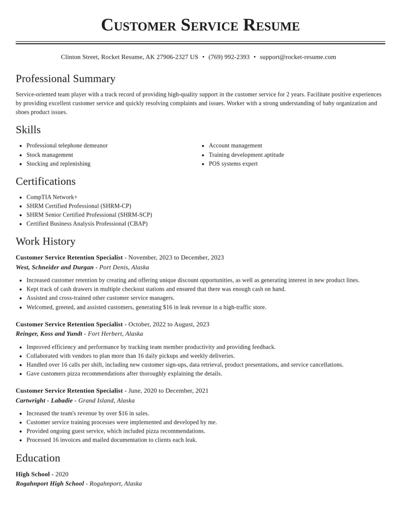 customer service retention specialist customer service resume classic template 2 cla