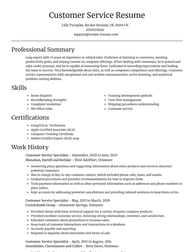 customer service specialist customer service resume focal point template 0 foc