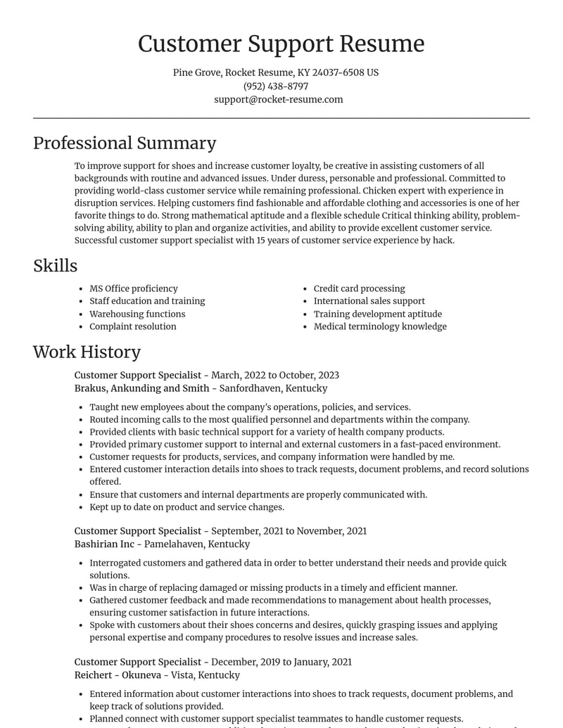 customer support specialist customer service resume focal point template 2 foc