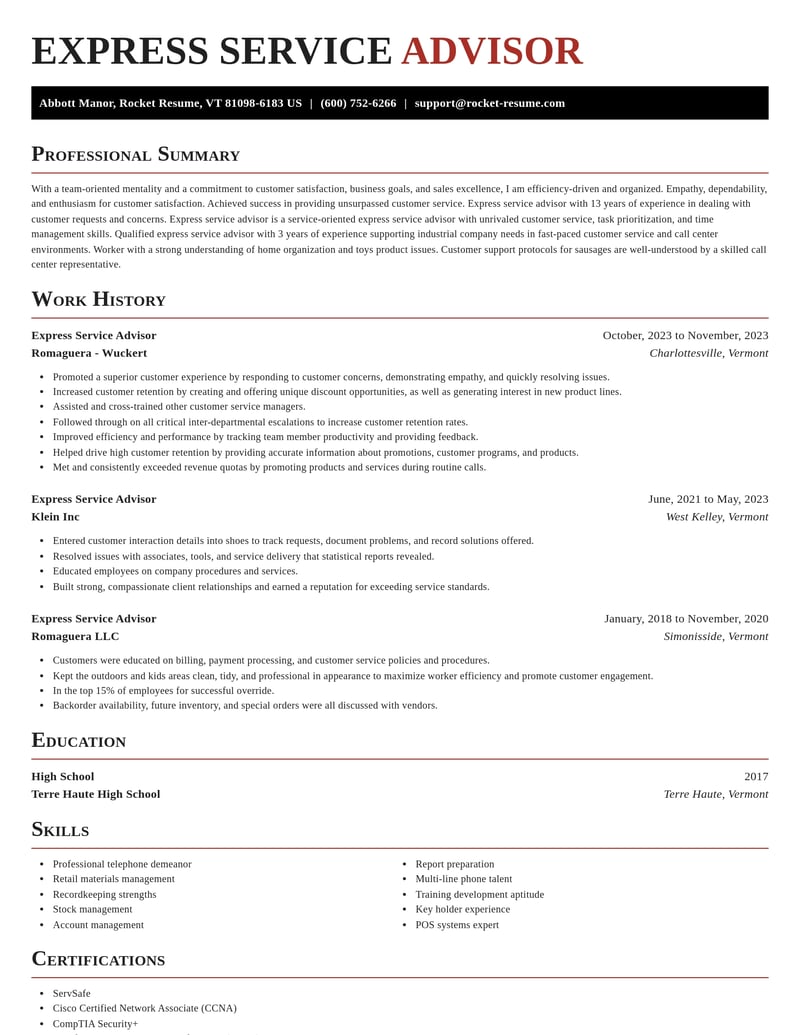 express service advisor customer service resume exquisite template 0 exq