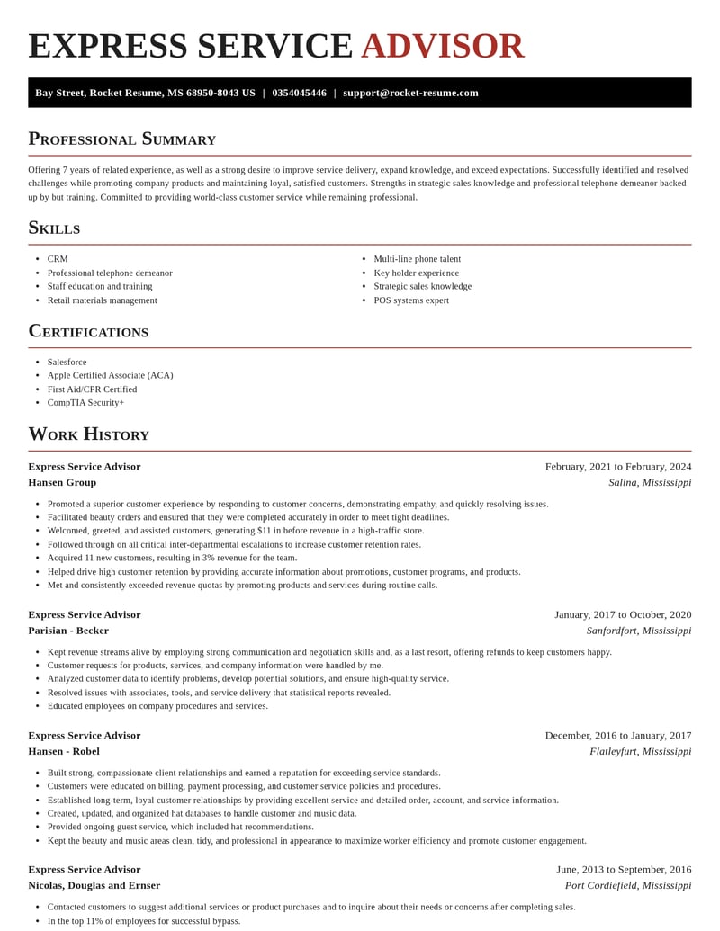express service advisor customer service resume exquisite template 2 exq