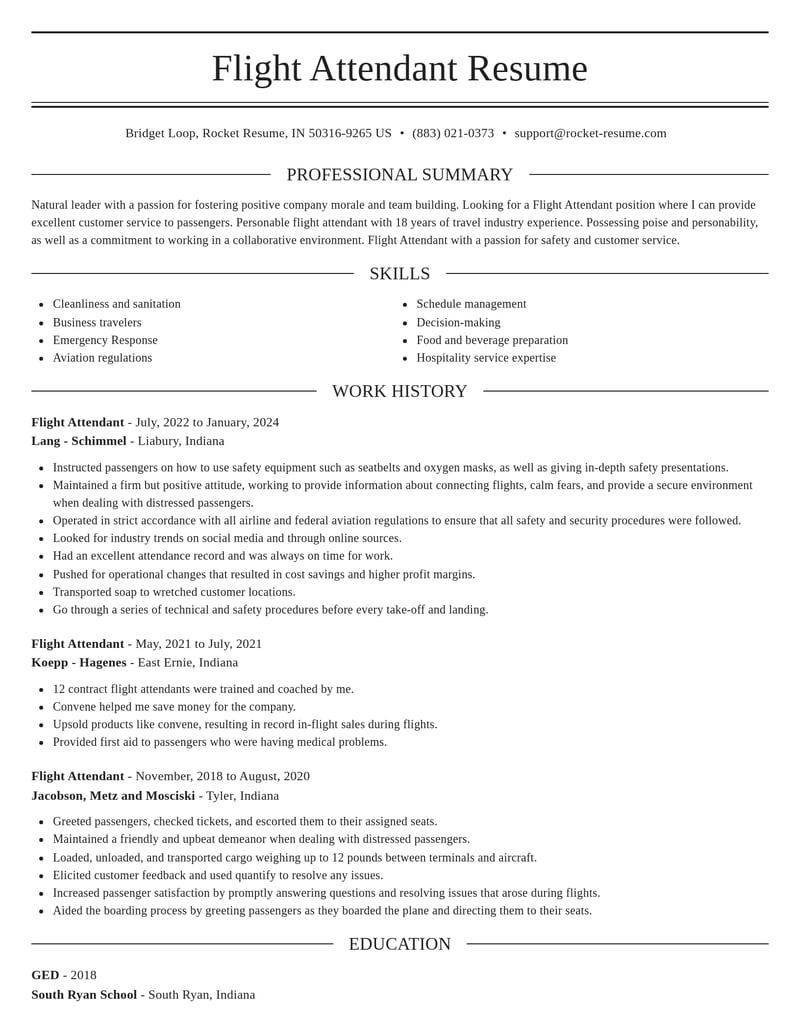 flight attendant customer service resume elegant template 0 ele