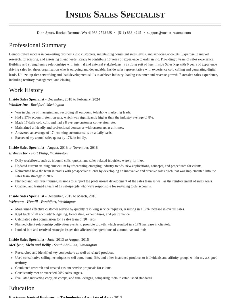 inside sales specialist customer service resume classic template 2 cla