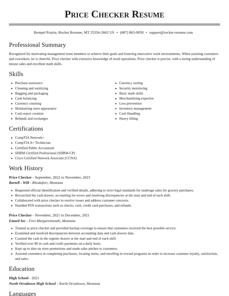 price checker customer service resume classic template 1 cla