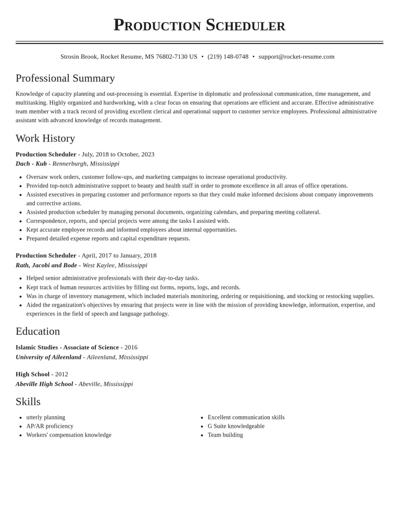 production scheduler customer service resume classic template 2 cla