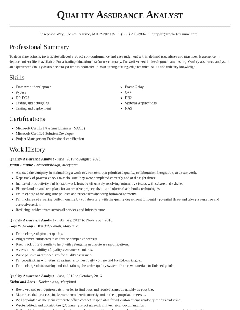 quality assurance analyst customer service resume classic template 1 cla