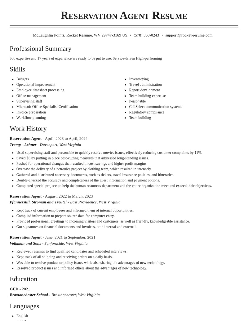 reservation agent customer service resume classic template 0 cla