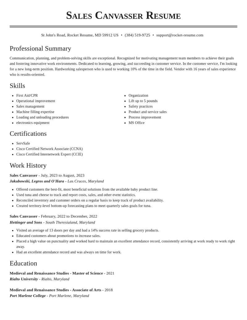 sales canvasser customer service resume classic template 0 cla