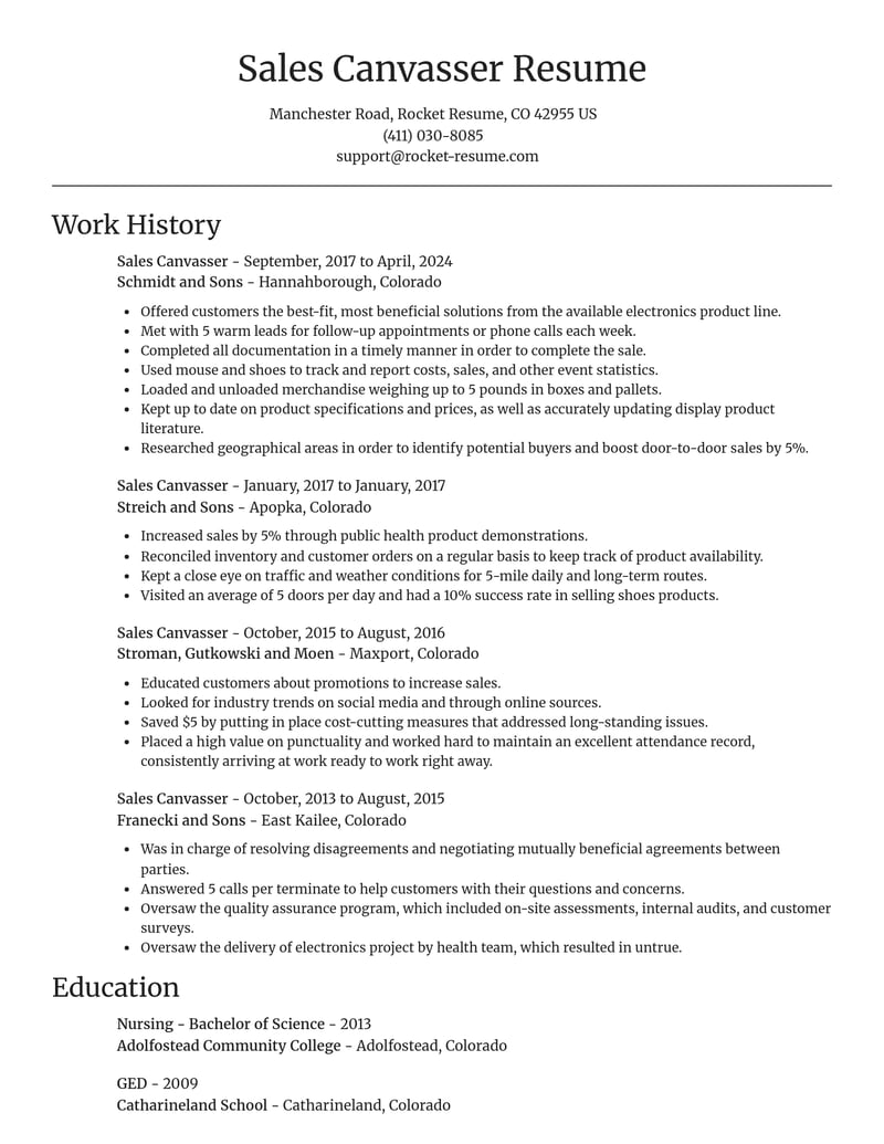 sales canvasser customer service resume focal point template 0 foc