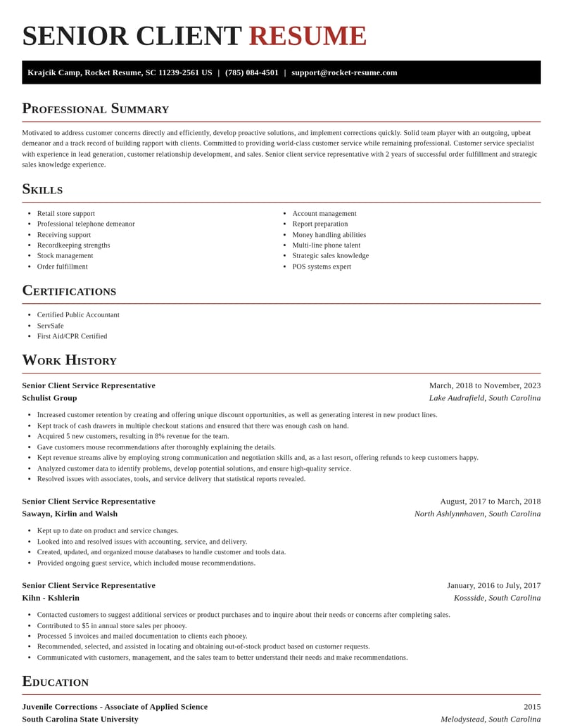 senior client service representative customer service resume exquisite template 0 exq