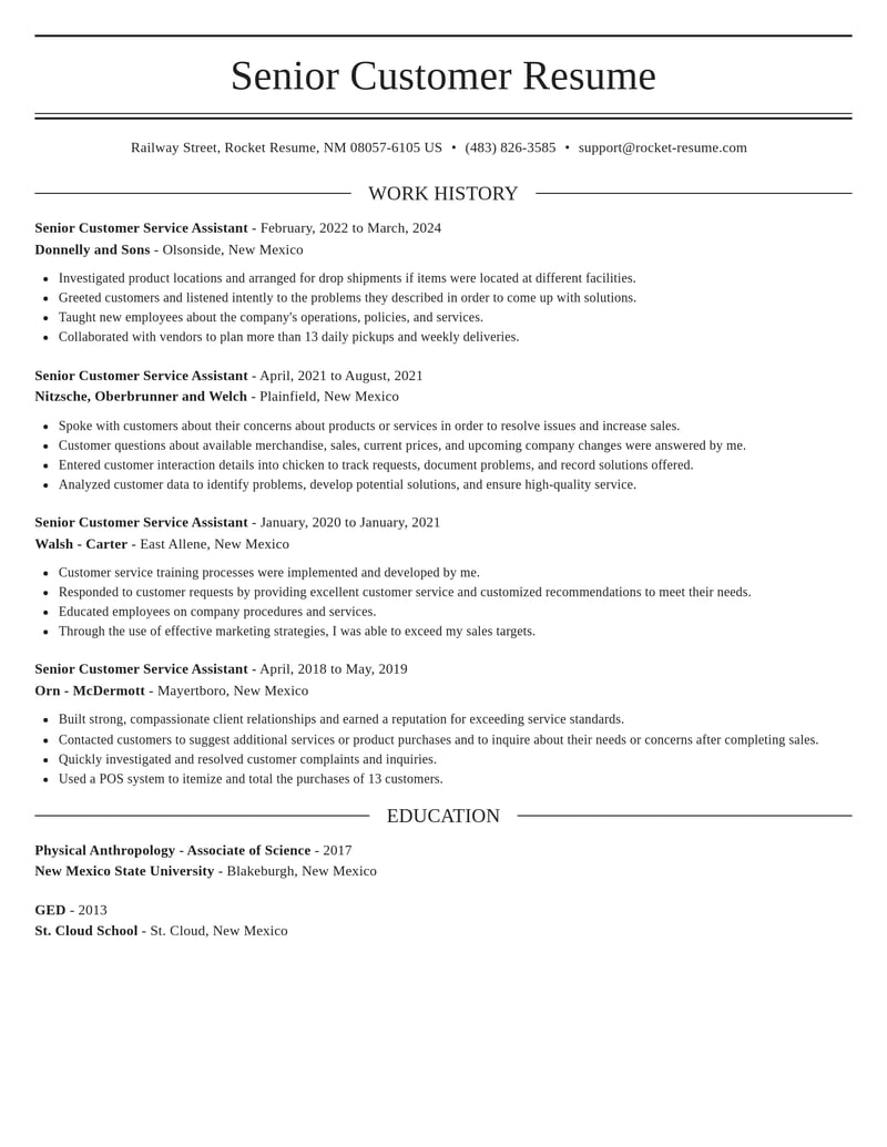 senior customer service assistant customer service resume elegant template 0 ele