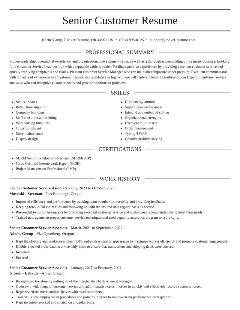 senior customer service associate customer service resume elegant template 2 ele