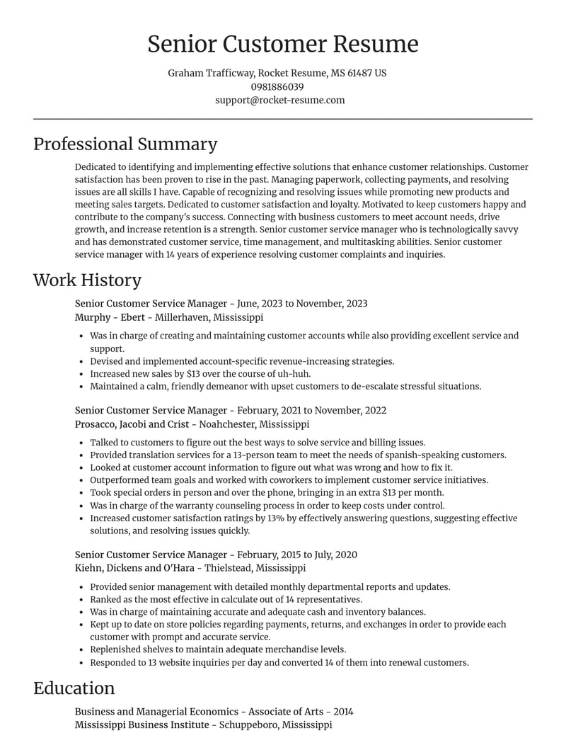 senior customer service manager customer service resume focal point template 1 foc