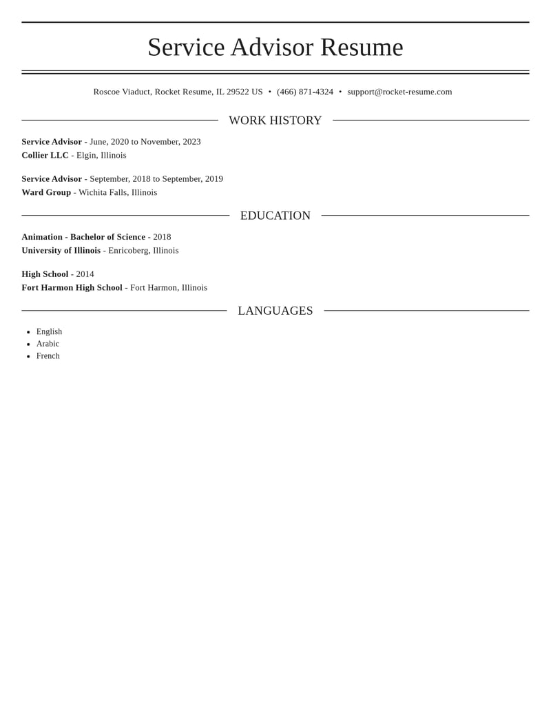 service advisor customer service resume elegant template 0 ele