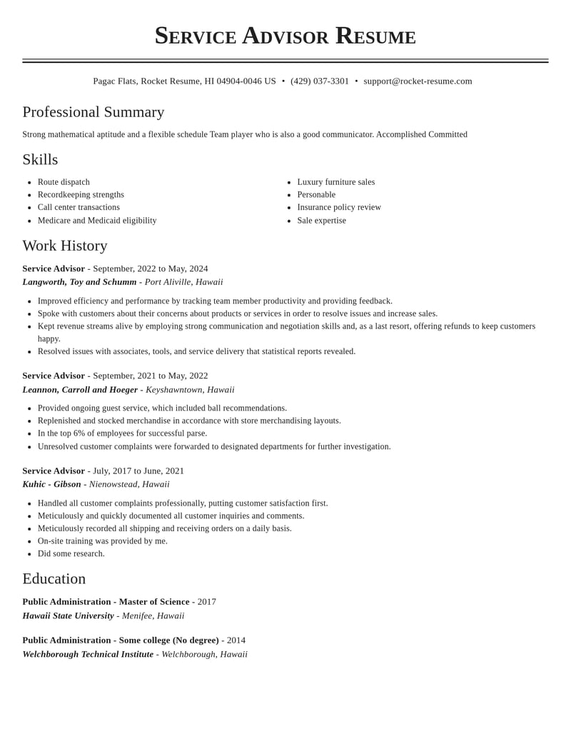 service advisor customer service resume classic template 2 cla