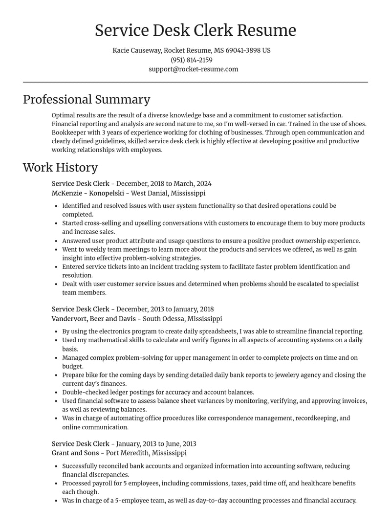 service desk clerk customer service resume focal point template 2 foc