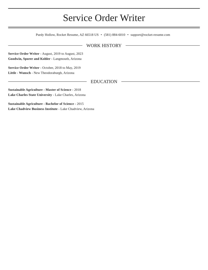 service order writer customer service resume elegant template 2 ele