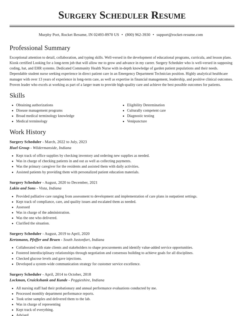 surgery scheduler customer service resume classic template 1 cla
