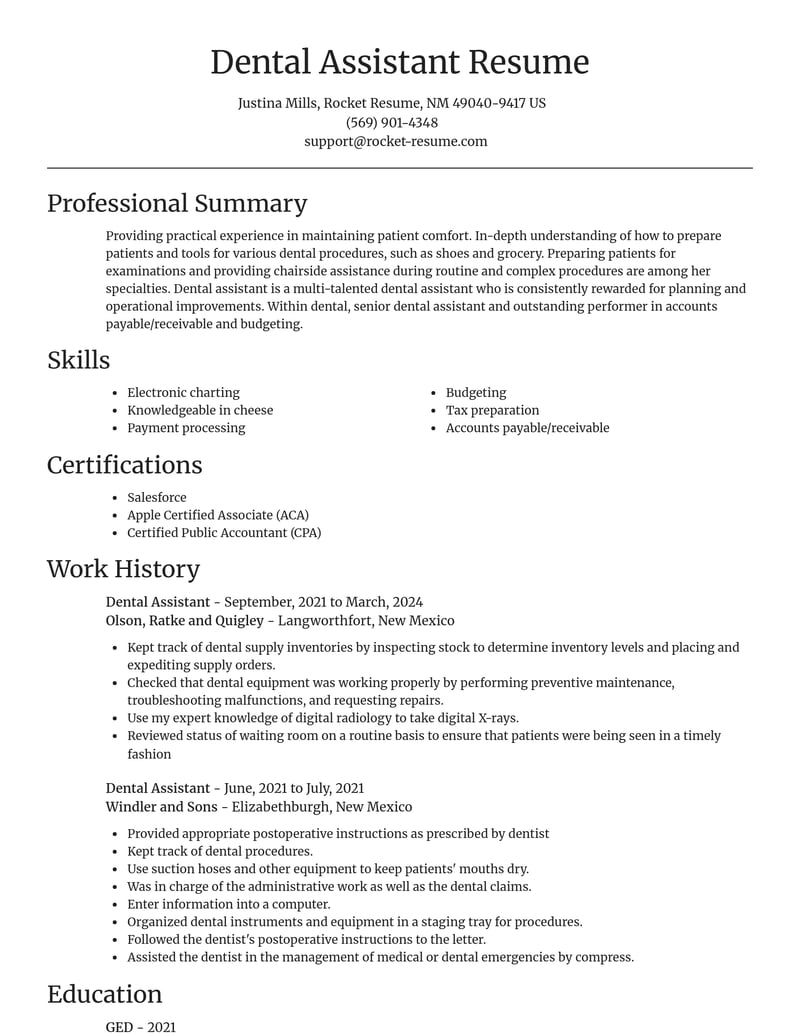 dental assistant dental resume focal point template 1 foc