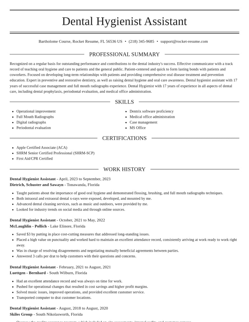 dental hygienist assistant dental resume elegant template 2 ele