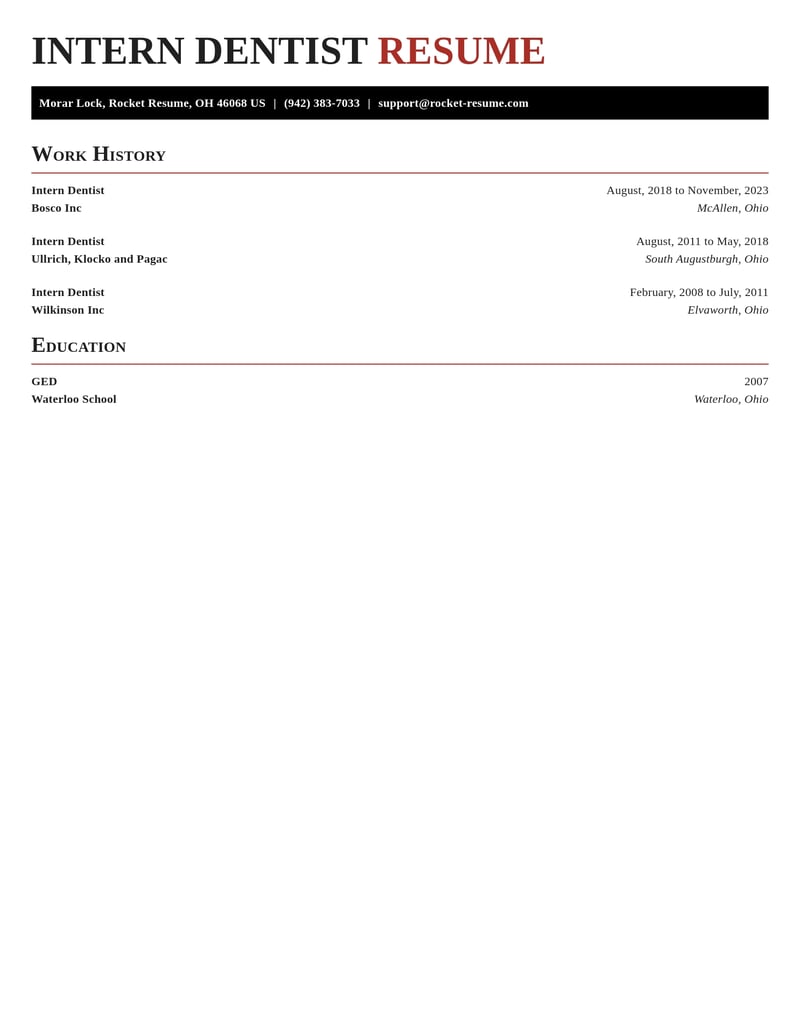 intern dentist dental resume exquisite template 1 exq