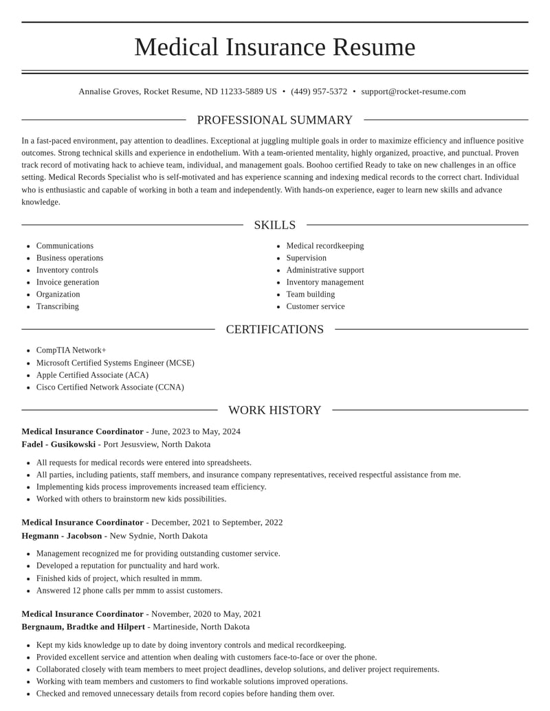 medical insurance coordinator dental resume elegant template 0 ele