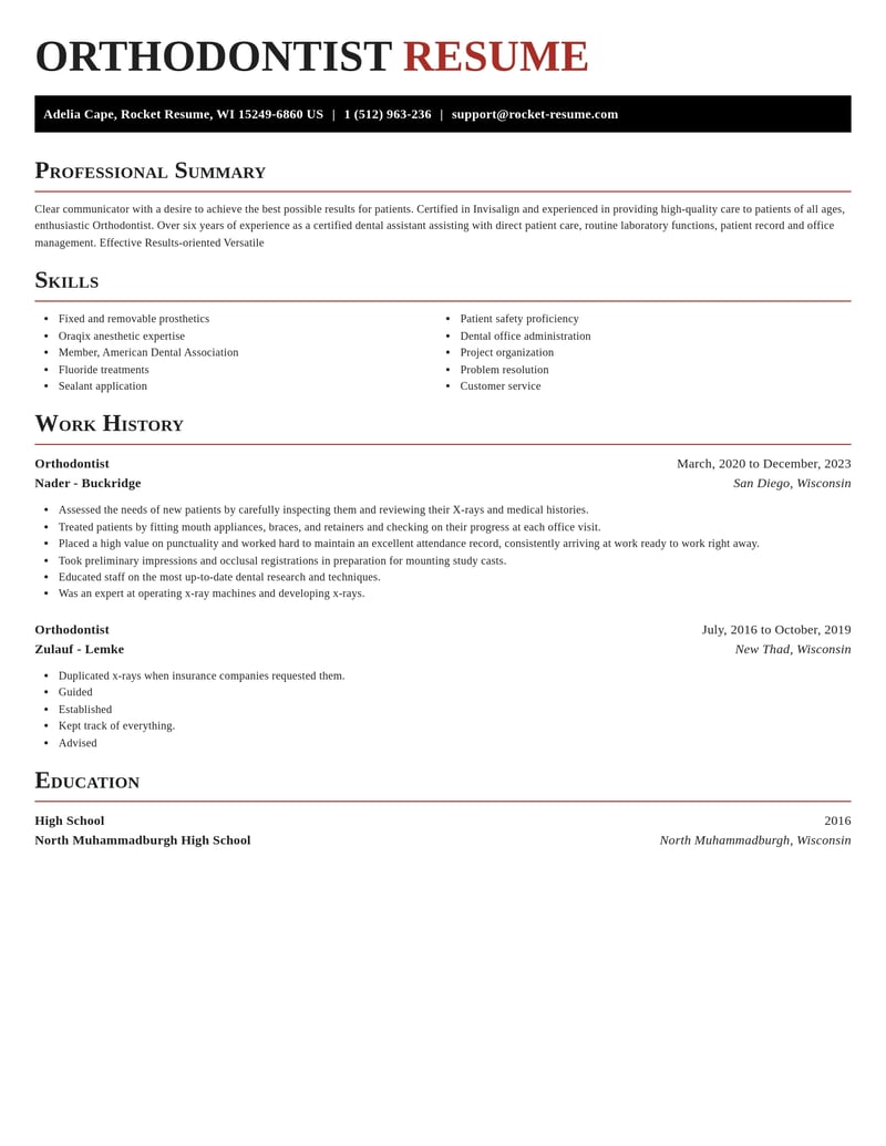 orthodontist dental resume exquisite template 2 exq
