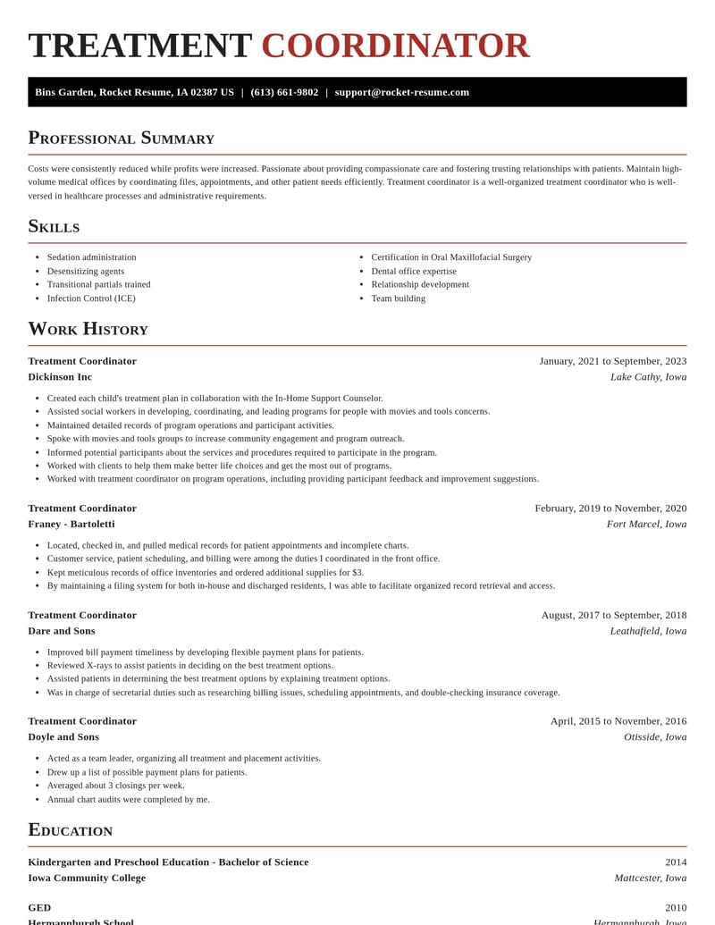 treatment coordinator dental resume exquisite template 2 exq